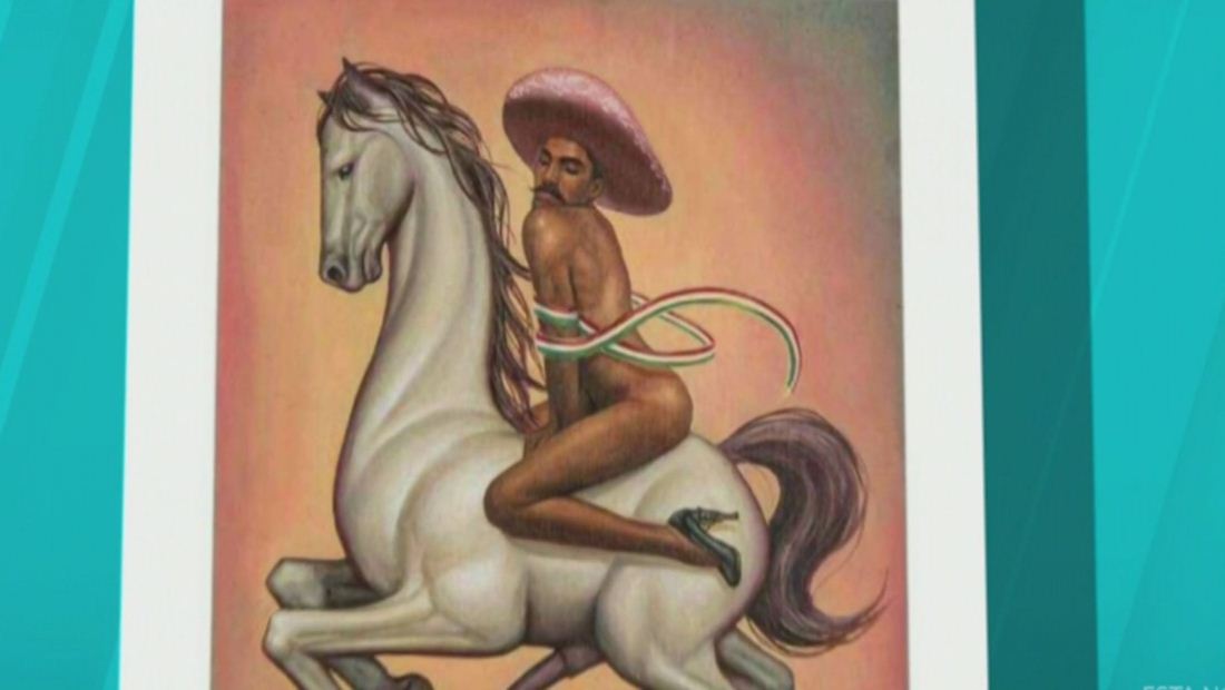 Pintan a Emiliano Zapata, líder de la revolución mexicana, como gay Pintan a Emiliano Zapata, líder de la revolución mexicana, como gay