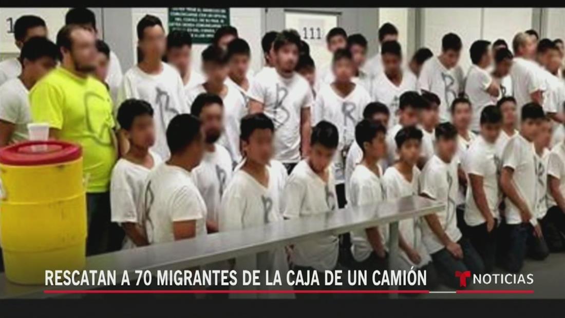 Rescatan a 70 inmigrantes de la caja de un camión en Texas Rescatan a 70 inmigrantes de la caja de un camión en Texas
